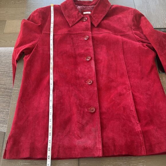 CHEROKEE Vintage Women’s Size XL Red Suede Leather Jacket Coat Button Up GUC - Picture 6 of 16